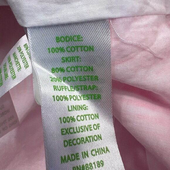 Lilly Pulitzer Maya Seersucker Ruffle Sleeve Eyelet Bodice Pink Striped Size 6 - Picture 7 of 9